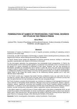 feminisation of names of professions, functions, degrees