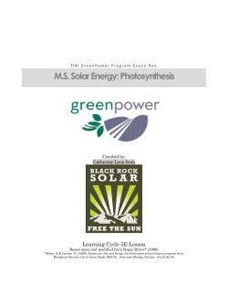 Photosynthesis - Black Rock Solar