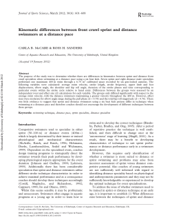 Kinematic differences between front crawl sprint and distance