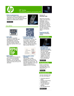 Patterns and sequences Use your HP 39gs to create tables to better