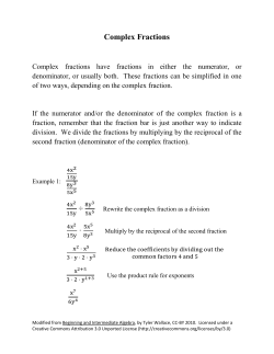 Complex Fractions &divide; &middot;