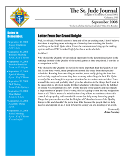 The St. Jude Journal - Online home for St. Jude Council 5801