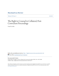 The Right to Counsel in Collateral, Post