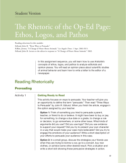The Rhetoric of the Op-Ed Page: Ethos, Logos, and Pathos