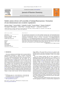 Halide anions driven self-assembly of haloperfluoroarenes