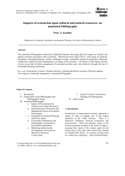 Landscape Studies Impacts of ecotourism upon cultural and natural