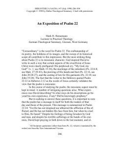 An Exposition of Psalm 22