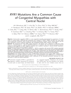 RYR1 Mutations Are a Common Cause of