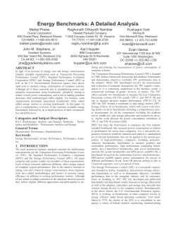 Energy Benchmarks: A Detailed Analysis