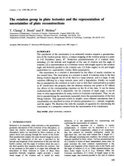 The rotation group in plate tectonics and the representation of