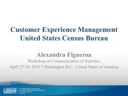 Customer Experience Management United States Census Bureau
