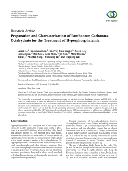 Preparation and Characterization of Lanthanum Carbonate