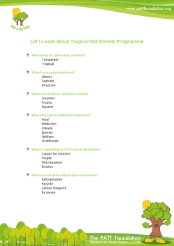 Let`s Learn about Tropical Rainforests Programme