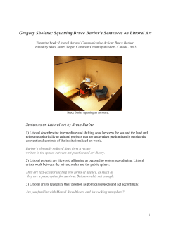 Gregory Sholette: Squatting Bruce Barber`s Sentences on Littoral Art