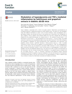 Modulation of hyperglycemia and TNF&alpha;-mediated