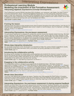 Interpreting Algebraic Expressions - K