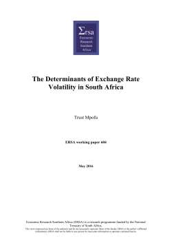 The Determinants of Exchange Rate Volatility in South Africa