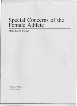 Special Concerns of the Female Athlete