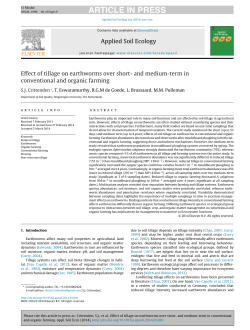 Effect of tillage on earthworms over short- and medium-term