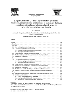 g~Mllm gL~lY (Organo) thallium (I) and (II) chemistry: syntheses