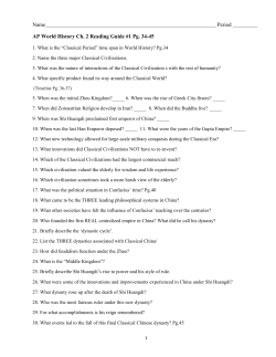 AP World History Ch. 2 Reading Guide #1 Pg
