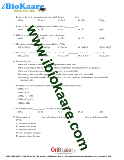 Chemical Bonding and Molecular Structure