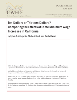 Ten Dollars or Thirteen Dollars? - Institute for Research on Labor