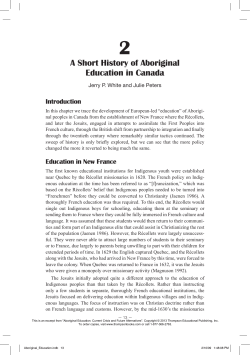 2. A Short History of Aboriginal Education in Canada