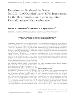 Experimental Studies of the System Na2CO3
