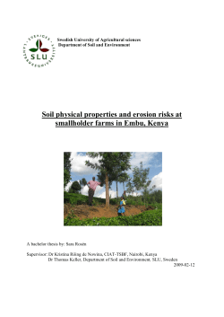 Soil physical properties and erosion risks at smallholder farms