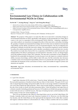 Environmental Law Clinics in Collaboration with Environmental