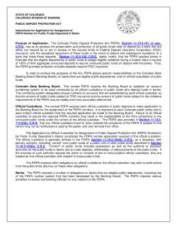 Purpose of Application. The Colorado Public Deposit Protection Act