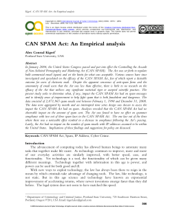 CAN SPAM Act: An Empirical analysis