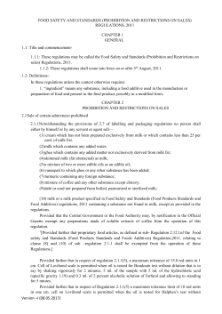 (Prohibition and Restrction on Sales) Regulation
