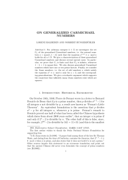 on generalized carmichael numbers