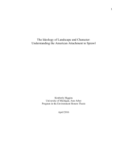The Ideology of Landscape and Character