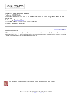 Hobbes and the International Anarchy Author(s): HEDLEY BULL