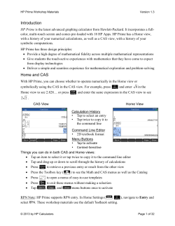 Introduction Home and CAS