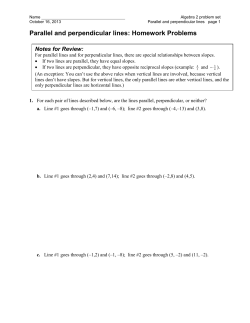 Parallel and perpendicular lines: Homework Problems