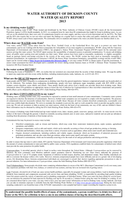 2013 CCR - Water Authority of Dickson County
