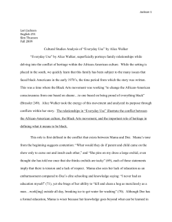 Cultural Studies Analysis of &ldquo;Everyday Use&rdquo; by Alice Walker