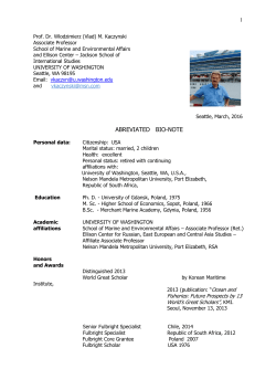 abreviated bio-note - Polski Klaster Morski