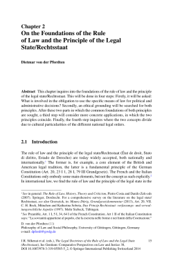 On the Foundations of the Rule of Law and the Principle of the Legal