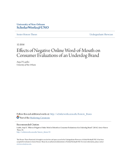 Effects of Negative Online Word-of-Mouth on Consumer Evaluations