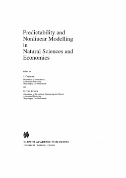 Predictability and Nonlinear Modelling - Wageningen UR E