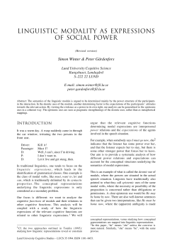 linguistic modality as expressions of social power