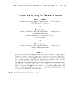 Optimizing Latency in Beowulf Clusters
