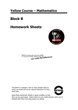 Block B Homework Sheets