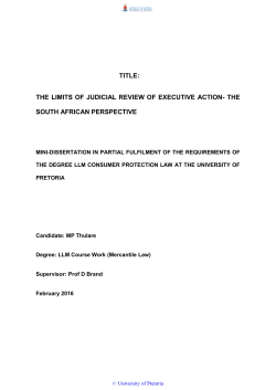 TITLE: THE LIMITS OF JUDICIAL REVIEW OF EXECUTIVE ACTION