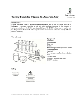 Testing Foods for Vitamin C (Ascorbic Acid)